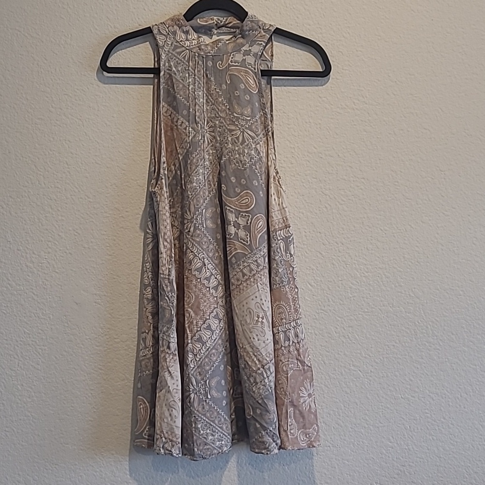Free People Intimately Pink/Blue Muted Pallet Sleeveless Dress Size M - Picture 3 of 9